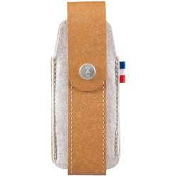 Opinel Estuche L de Piel reciclada y Fieltro R-Pet, Color marrón, Funda sostenible para Cuchillos Opinel N°09, N°10, Cuchillo de Seta N°08 y N°10 con sacacorchos y abrebotellas