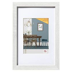 walther design Marco de fotos blanco 40 x 60 cm Marco de madera con cristal artístico y paspartú Fiorito EFX460W