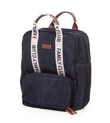 CHILDHOME, Family Bag Club skötväska, stor kapacitet, multifunktionell, skötmatta ingår, 11 fack, isolerade fickor, volleybollväska, sittvagnshållare, 20,5 L, svart