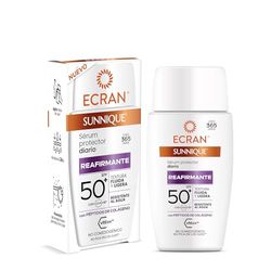 ECRAN Sunnique Sérum Reafirmante con Colágeno Factor SPF50+ - Protección Solar Facial y Acción Antiedad - Refuerza la Elasticidad y Nutre la Piel - Textura Resistente al Agua - 40 ml