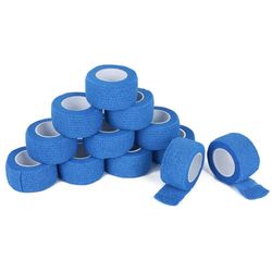 AiQInu 12 Rollos de Venda Elástica Autoadhesiva para Mascotas 2.5cm x 4.5m, Ipoalergénica, Impermeable y Transpirable, Esparadrapo Deportivo, para Deportes Mano Brazo Pie Articulación Dedo