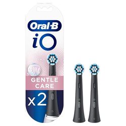 Oral-B iO Gentle Care Brossettes Rondes De Rechange, Noires, Lot De 2