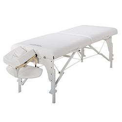 Master Massage Monclair - Lettino da massaggio, pieghevole, 71 cm, bianco neve