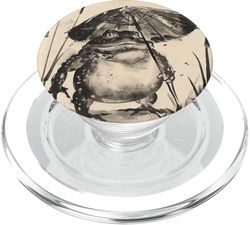 Rana con paraguas, japón vintage PopSockets PopGrip para MagSafe