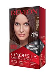 Revlon Colorsilk Beautiful Cor, Coloração empilhar permanente, com queratina e aminoácidos, cor intensa, longa duração, sem amoníaco, resultado natural, tom 27 castanho intenso