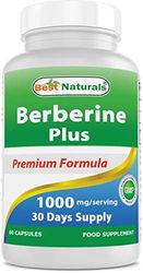 Best Naturals Berberine Plus with Berberine HCl, Vitamin C and Zinc, 1000 mg, 60 Capsules