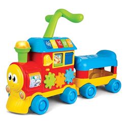 winfun Learning Train | 2-In-1 Ride-On And Push Walker | Light Up Buttons, Sounds Promote Learning And Development | Suitable For Boys And Girls Age 1 – 3 Years, Multicolor, 000803