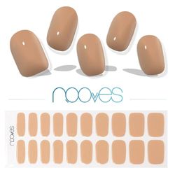 NOOVES Lot de 20 feuilles de gel pour ongles | Cru au soleil - Marron - 20 pièces - Ongles en gel semi-durcis Premium, gel Nail Stickers, 1 lime à ongles et 1 bâtonnet d'orange, végétalien