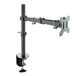 VoltShine Supporto da tavolo per schermi da 13 a 32 pollici, con braccio girevole e inclinabile, colore nero e materiale resistente