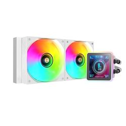 Mars Gaming ML-VISIONPRO240, Raffreddamento a Liquido AIO, TDP 500W, 2x Ventole ARGB 120mm FDB con Nucleo in Rame e Alluminio, Schermo LCD IPS 4” Rimovibile, Opti-Chamber 3a Generazione, Bianco