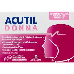 Acutil Donna, Integratore Multivitaminico Alimentare per Donna con Ferro, Magnesio e Vitamina B6, Per il Benessere e la Vitalità, 20 Compresse