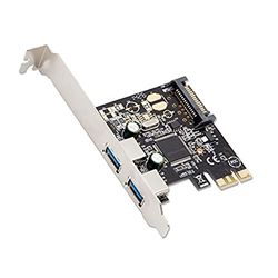 IO Crest 2 Port USB 3.0 PCI Express Card x1 with Super Speed USB 3.0 Type A and 15-Pin Power Connector Eltron Chipset