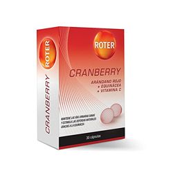 ROTER Cranberry Arándono Rojo con Vitamina C, Mantiene las vías urinarias sanas y estimula las defensas naturales, Recomendado para tratar y evitar las infecciones urinarias, 30 cápsulas