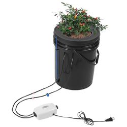 VEVOR Système de Culture Hydroponique DWC, Kit Goutte à Goutte Supérieur, Culture en Eau Profonde 20 L, 1 Seau, Pompe à Air, Pierres à Air, Dispositif de Niveau d'eau, pour Légumes à Feuilles, Fleurs