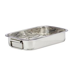 Relaxdays Bandeja de forno com alças e grelha, aço inoxidável, prata, tamanho S