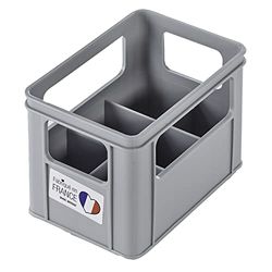 Thermobaby Houder voor 6 flesjes, charmegrijs, tot 5,6 cm diameter per fles, gemaakt in Frankrijk