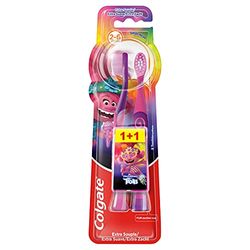 Colgate Cepillo de Dientes Extra Suave, Minions o Trolls, Niños 2-6 Años con Dientes de Leche, Multicolor, 4 Uds