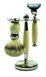 Golddachs – Set nel Look Vintage, 3 Pezzi, Colore: Bianco, Mach3 Rasoio