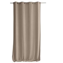 ED ENJOY HOME Rideau Velours avec Œillets argentés, Beige Naturel, Grande Hauteur, 140x260cm, 100% Polyester, Tissu Certifié Oeko-TEX, Collection Calin
