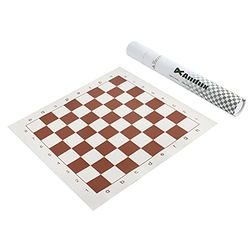 Andux XQQP-01 Schaakbord, alleen scrollend schaakbord, bruin, 42 x 42 cm