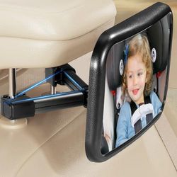 Vinabo Miroir Voiture Bébé, Version Améliorée Rétroviseur Bébé avec Clip à Crochet, Miroir de Poussette Anti-dropout, Sécurité, 360° Rotation Rétroviseur Voiture Bébé, Essentiel pour Jeunes Parents