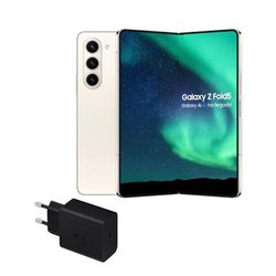 SAMSUNG Galaxy Z Fold5, 256 GB + Cargador 45W - Teléfono Móvil Plegable con IA, Smartphone Android Libre, 12GB de RAM, Cámara de Alta Resolución, Beige (Versión Española)