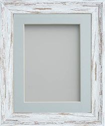Frame Company Lynton Driftwood Photo Frame with Light Blue Mount, A4 for 10x6 inch, fitted with perspex