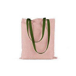 Bonamaison Printed Tote Bag, Reusable Grocery Bag, Shopping Bag, Machine Washable, Foldable, Canvas Cloth Bag with Green Handles, Size: 34x40 Cm