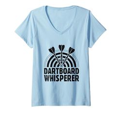 Donna Dartboard Whisperer Gioco Giocatore Sportivo Maglietta con Collo a V