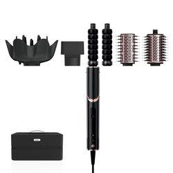 Shark FlexStyle 5-en-1 Air Styler & Sèche-cheveux, Boucleurs Auto-Wrap, Brosse Plate, Brosse Ovale, Concentrateur, Diffuseur, Étui de Rangement, sans Dommage Thermique, Noir/Rose HD440EU