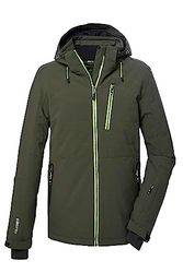 killtec Uomo Giacca da sci/giacca in piumino con cappuccio staccabile con cerniera e ghetta antineve KSW 68 MN SKI QLTD JCKT, dark moss, XXL, 39732-000