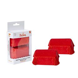 Decora 0339881 verpakking 36 bakvormen Plumum Cake 80 x 50 x 32 mm rood, papier