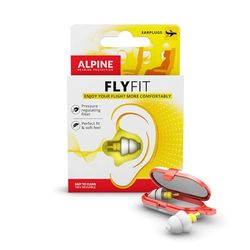 Alpine FlyFit Hörselskydd öronproppar för flygplan – reglera lufttrycket för att förhindra trumhinnelärta – mjuka filter för resor – bekvämt allergivänligt material – återanvändbara