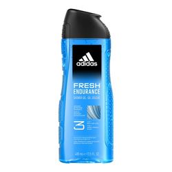 Adidas, Fresh Endurance Gel Doccia Bagnoschiuma 3 in 1 per Corpo, Capelli e Viso, Formula Vegana, 400 ml