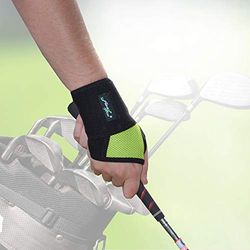 4DflexiSPORT Wrist brace wrap (LIMEx1) non-splinted flexible support for golfers, racket sports and daily activities. NON-SWEAT, NO-RASH. NON-NEOPRENE/LATEX-FREE.