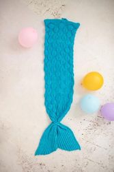 Manta infantil cola de Sirena azul Talla M