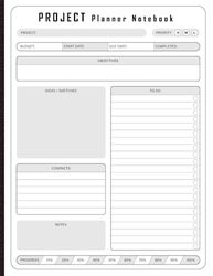 Project Planner Notebook: Project Management Workbook With Checklist | Project to do list Notebook | Project Planner for Business | Project Notebooks for Work