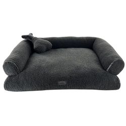 Nobby Sofá Confort JELLA, con Juguete Gris Oscuro (Largo x Ancho x Alto): 90 x 67 x 20 cm