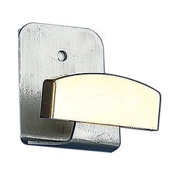 Amig - Colgador para la Ropa con Chapa de Acero Inoxidable Mod.8-50 x 40 mm - Gancho Adhesivo o Atornillable con Tirafondo - Para Paredes o Puertas - Acabado en Oro
