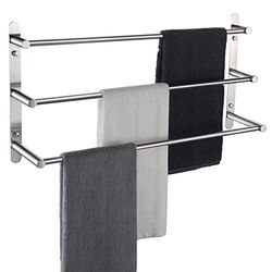 KOKOSIRI Toallero de baño toalleros de Acero Inoxidable para 3 Niveles para Montaje en Pared níquel Cepillado, B5002BR