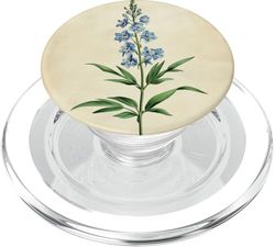 Delphinium Floral Vintage Científica Ilustración Flor PopSockets PopGrip para MagSafe