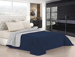 Edredão de verão elegante azul escuro/cinzento claro, duplo