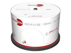 MediaCom IT-Distribution GmbH Primeon 4,7 GB DVD-R / 120 Min / 16X Cakebox (50 Discos) Superficie Foto-On-Disco, De Tamaño Completo Imprimible por Chorro De Tinta