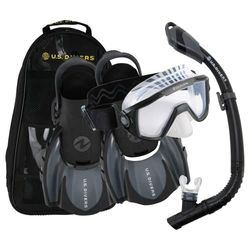 US Diverse Set Avila 2.0 Paradise Snorkeling unisex-vuxen, svart och mörkgrå, S