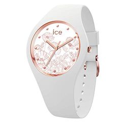 ICE-WATCH - Ice Flower Spring White - Montre Blanche pour Femme avec Bracelet en Silicone - 016669 (Medium)