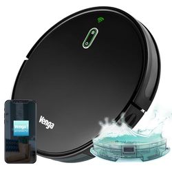 Venga! Robotstofzuiger met Dweil, Gyroscoopnavigatie, Compatibel met App, Zwart, VG RVC 3001 BK