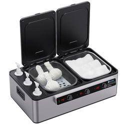 Master Massage Professional Electric 2 in 1 Massage Stone Heater & 3 Bottle Massage Oil/Lotion/Gel Heater-Digital Hot Stone Massage Oil Warmer for Massage