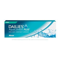 Dailies AquaComfort Plus Lentes de contacto tóricas de reemplazo diario, Pack de 30, R 8.8 mm, D 14.4 mm, cilindro -1.25, eje90, +0.25 Diopt
