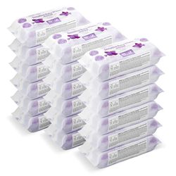 by Amazon Sensitive Baby Wipes, 100% Plant Based Fibres, 1080 Wipes, Unscented, 18 Pack of 60