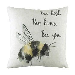 Evans Litchfield Bee You polyester fylld kudde, vit, 43 x 43 cm